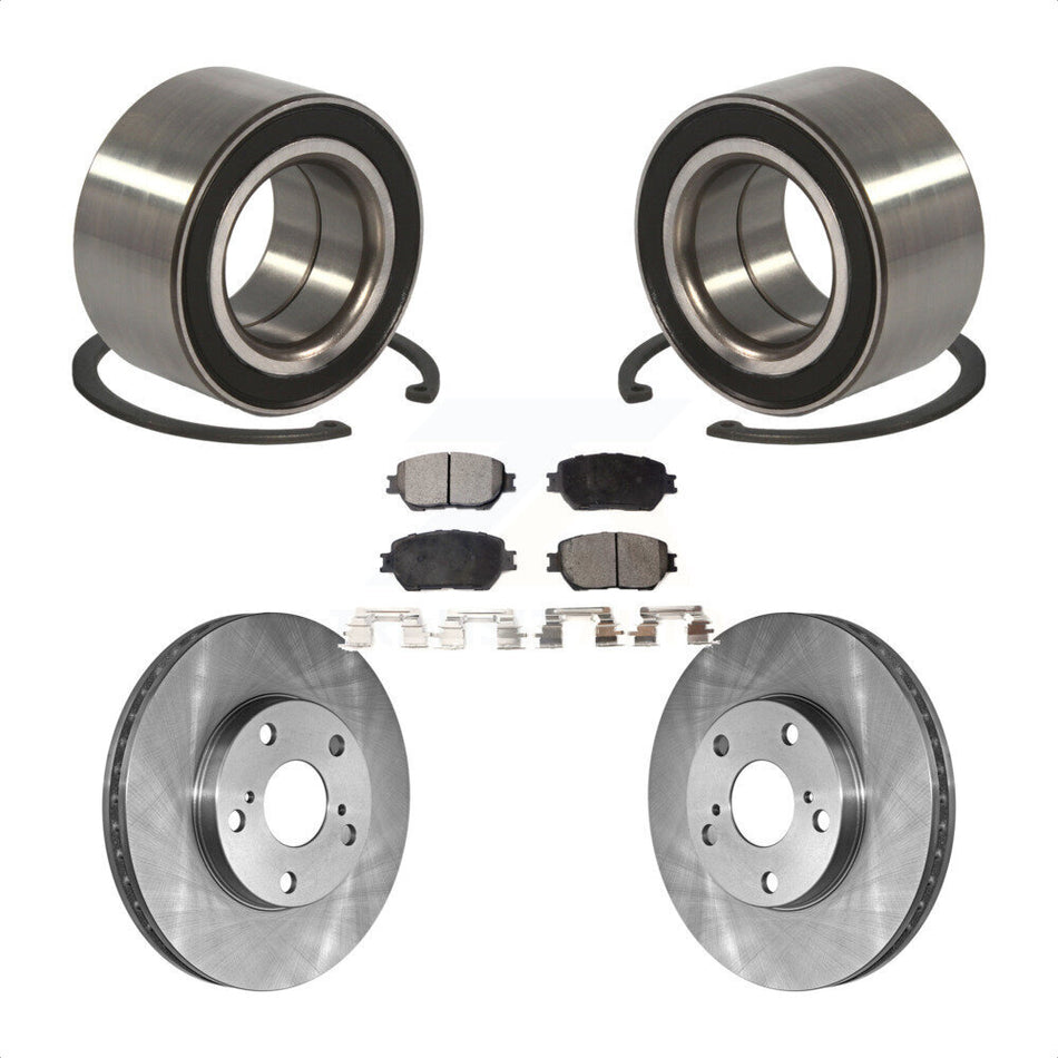 Front Wheel Bearing With Disc Brake Rotors And Ceramic Pads Kit For Toyota Camry KBB-100130