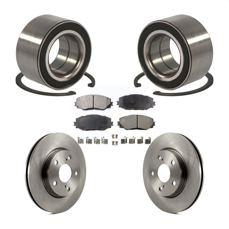 Front Wheel Bearing With Disc Brake Rotors And Ceramic Pads Kit For 2010 Lexus HS250h KBB-100141