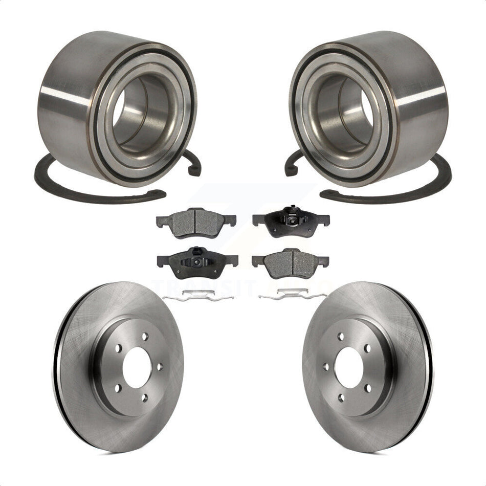 Front Wheel Bearing With Disc Brake Rotors And Ceramic Pads Kit For Ford Escape Mercury Mariner Mazda Tribute KBB-100153