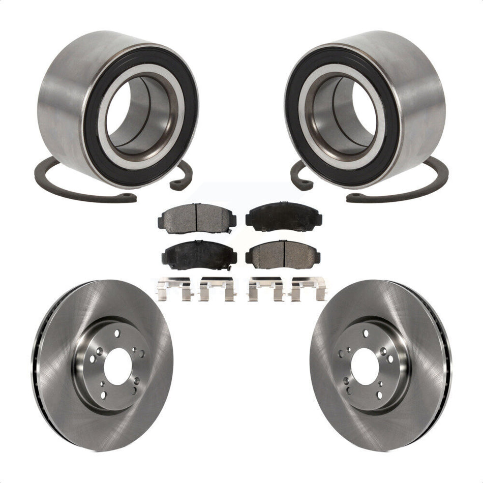 Front Wheel Bearing With Disc Brake Rotors And Ceramic Pads Kit For 2004-2005 Acura TL Automatic transmission KBB-100159