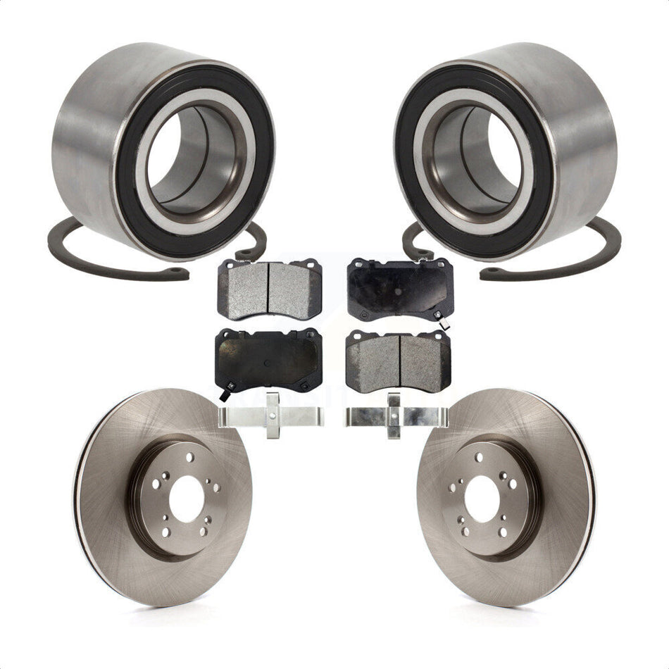 Front Wheel Bearing With Disc Brake Rotors And Ceramic Pads Kit For Acura TL KBB-100160