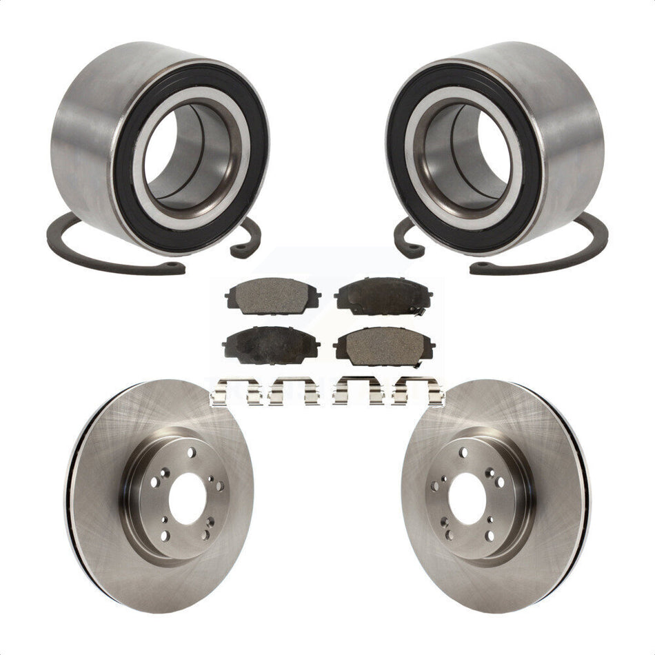 Front Wheel Bearing With Disc Brake Rotors And Ceramic Pads Kit For Honda Civic Acura CSX KBB-100161