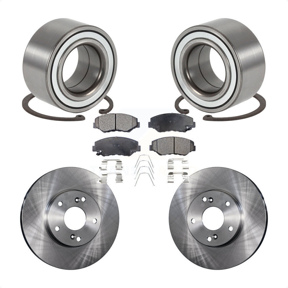Front Wheel Bearing With Disc Brake Rotors And Ceramic Pads Kit For Honda Element KBB-100164