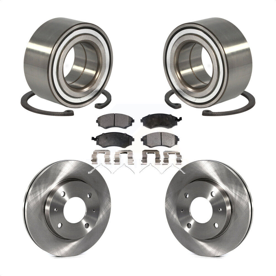 Front Wheel Bearing With Disc Brake Rotors And Ceramic Pads Kit For Hyundai Elantra KBB-100174