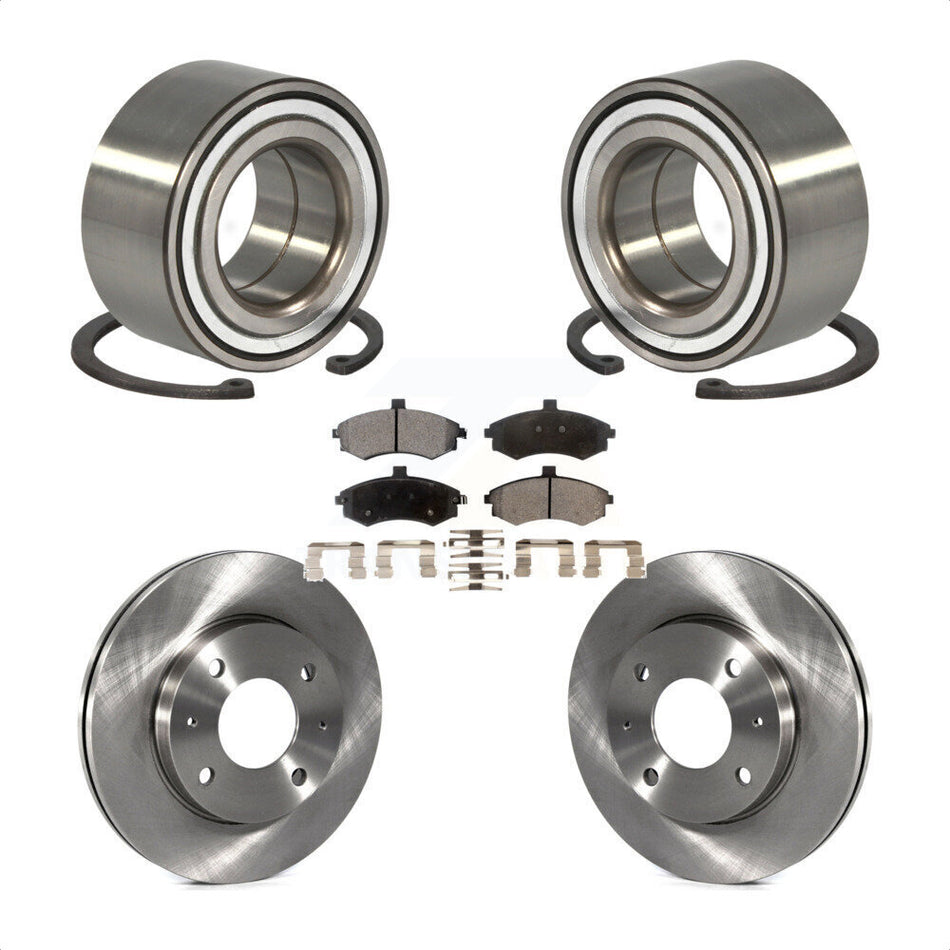 Front Wheel Bearing With Disc Brake Rotors And Ceramic Pads Kit For Hyundai Elantra KBB-100175