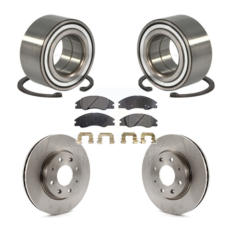 Front Wheel Bearing With Disc Brake Rotors And Ceramic Pads Kit For Kia Spectra Spectra5 KBB-100176