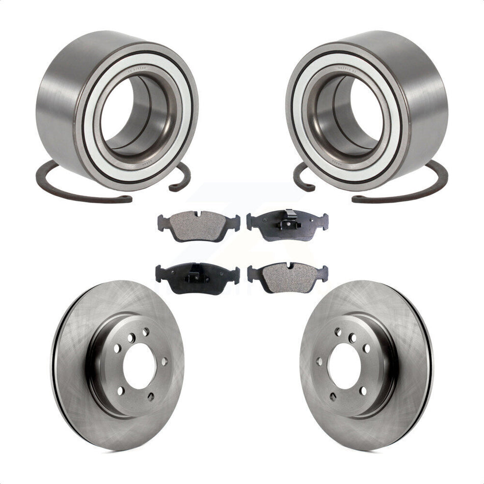 Front Wheel Bearing With Disc Brake Rotors And Ceramic Pads Kit For 2001-2005 BMW 325i 325xi KBB-100181