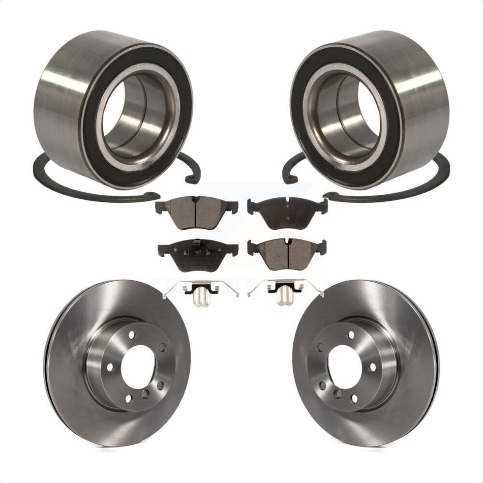 Front Wheel Bearing With Disc Brake Rotors And Ceramic Pads Kit For 2008 BMW 328xi To 08 07 KBB-100191