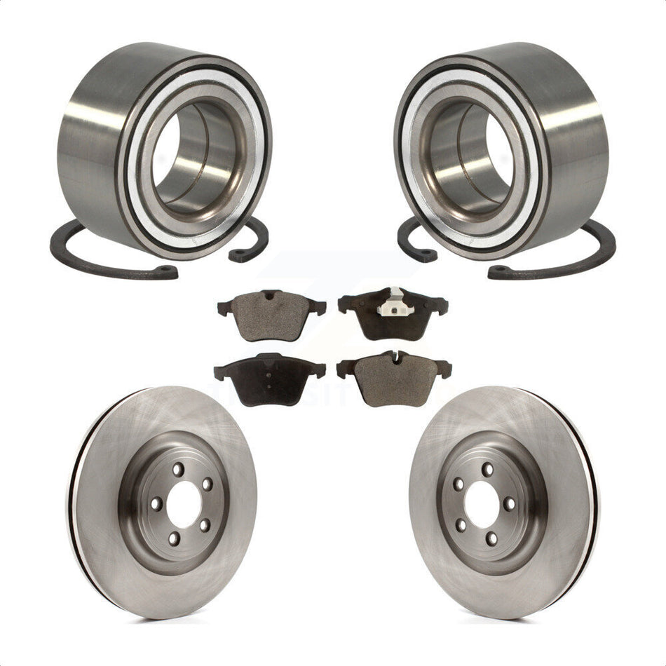 Front Wheel Bearing With Disc Brake Rotors And Ceramic Pads Kit For Jaguar XJ KBB-100198