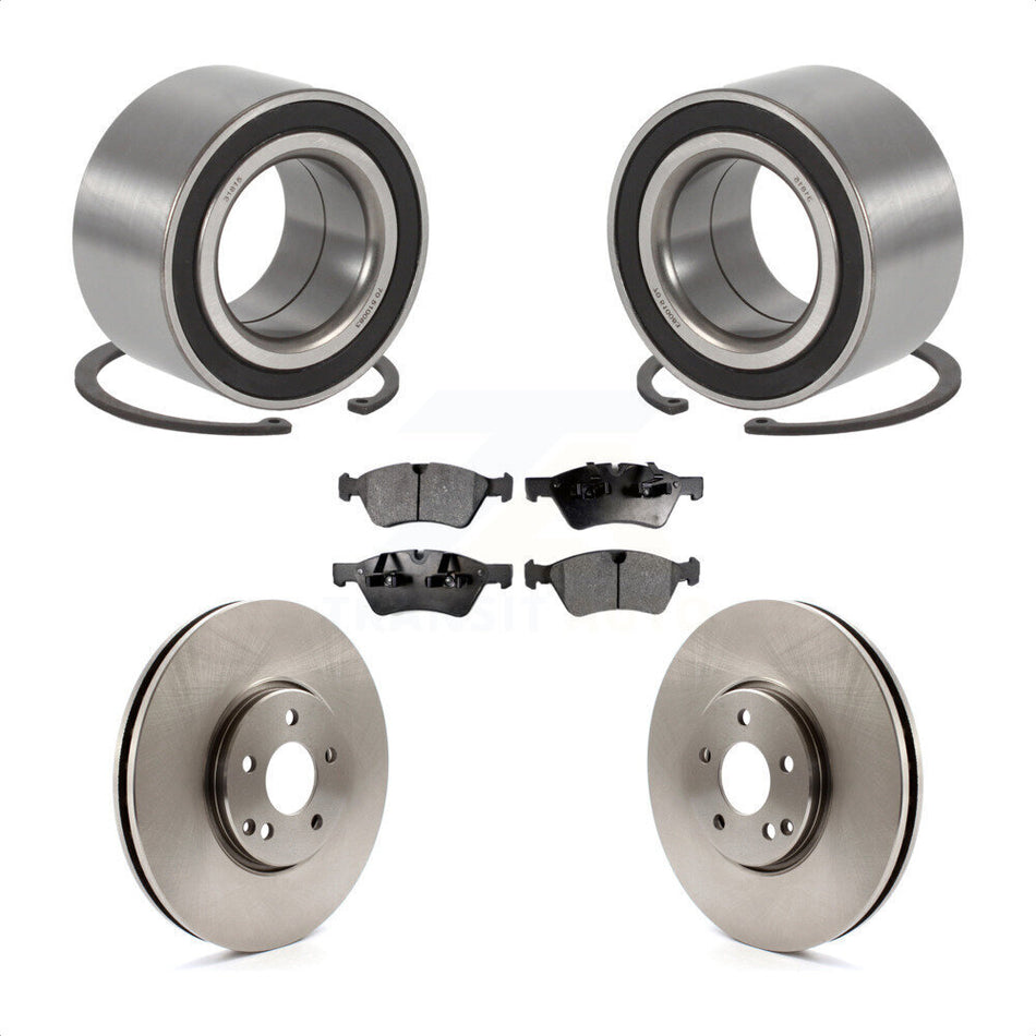 Front Wheel Bearing With Disc Brake Rotors And Ceramic Pads Kit For Mercedes-Benz E550 E500 4Matic with AWD KBB-100206