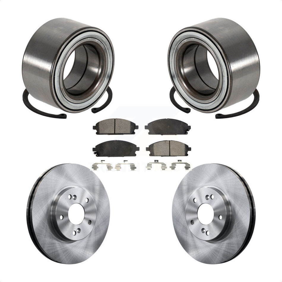 Front Wheel Bearing With Disc Brake Rotors And Ceramic Pads Kit For 2003-2006 Acura MDX KBB-100210