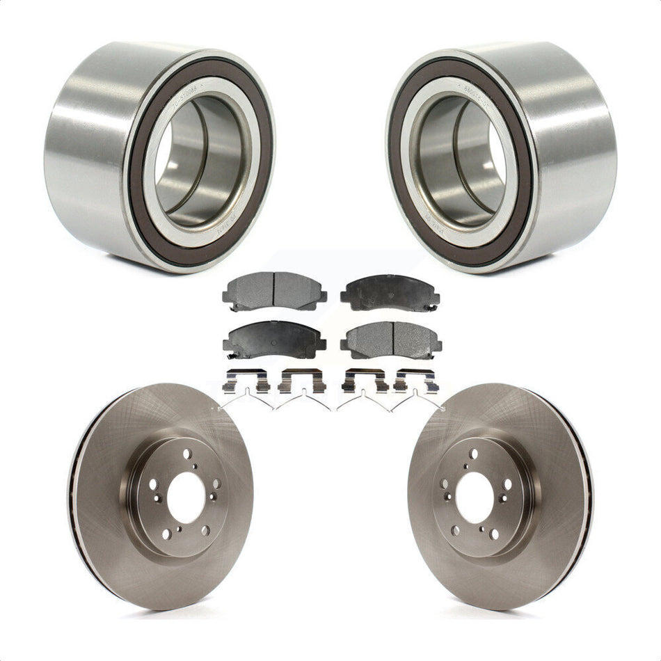 Front Wheel Bearing With Disc Brake Rotors And Ceramic Pads Kit For 2006-2014 Honda Ridgeline KBB-100213