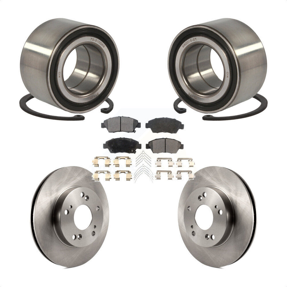Front Wheel Bearing With Disc Brake Rotors And Ceramic Pads Kit For Honda Civic Acura ILX KBB-100225