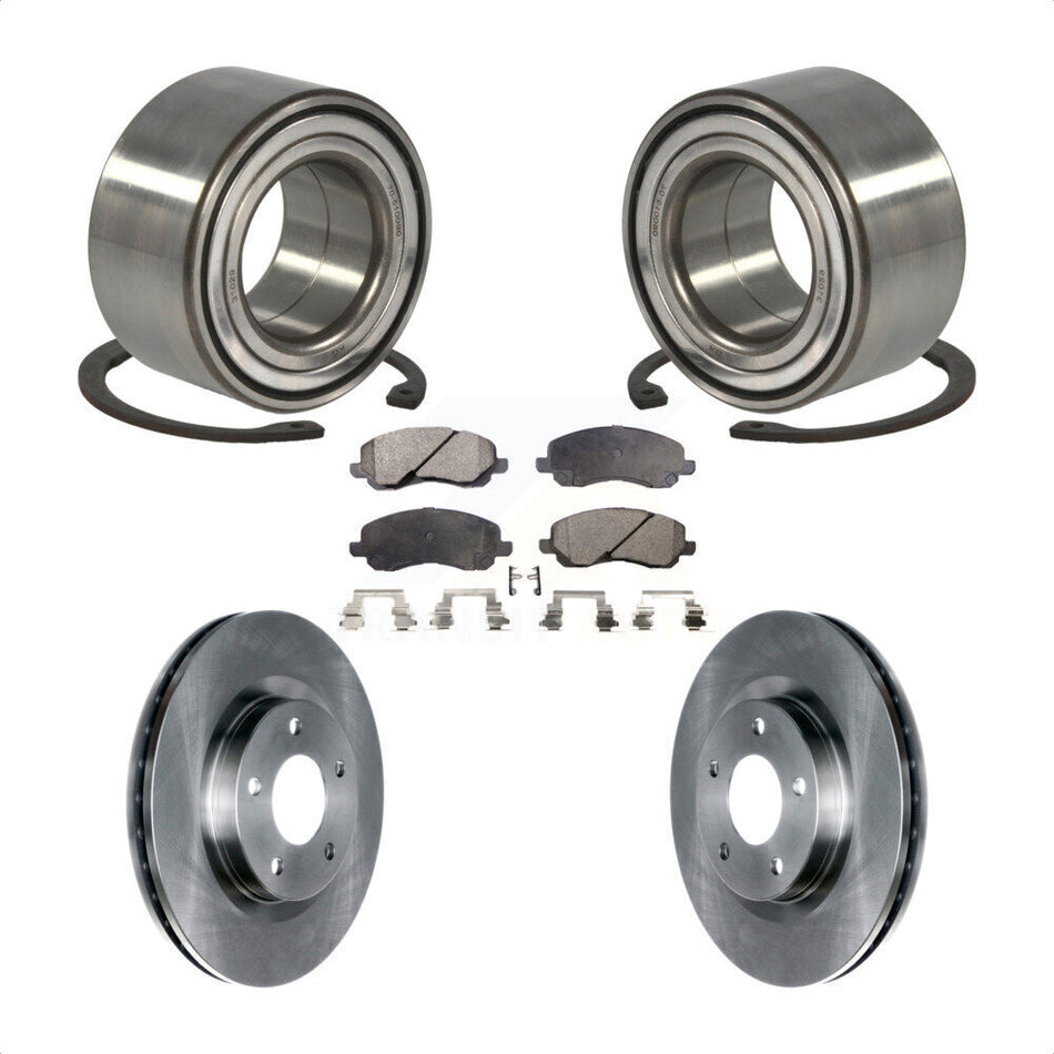 Front Wheel Bearing With Disc Brake Rotors And Ceramic Pads Kit For Jeep Patriot Mitsubishi Compass Dodge Caliber Outlander Sport Lancer RVR KBB-100231