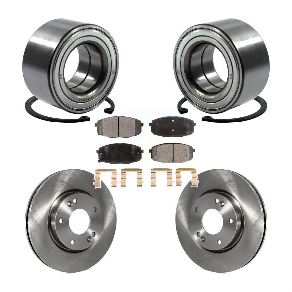 Front Wheel Bearing With Disc Brake Rotors And Ceramic Pads Kit For Hyundai Elantra KBB-100241