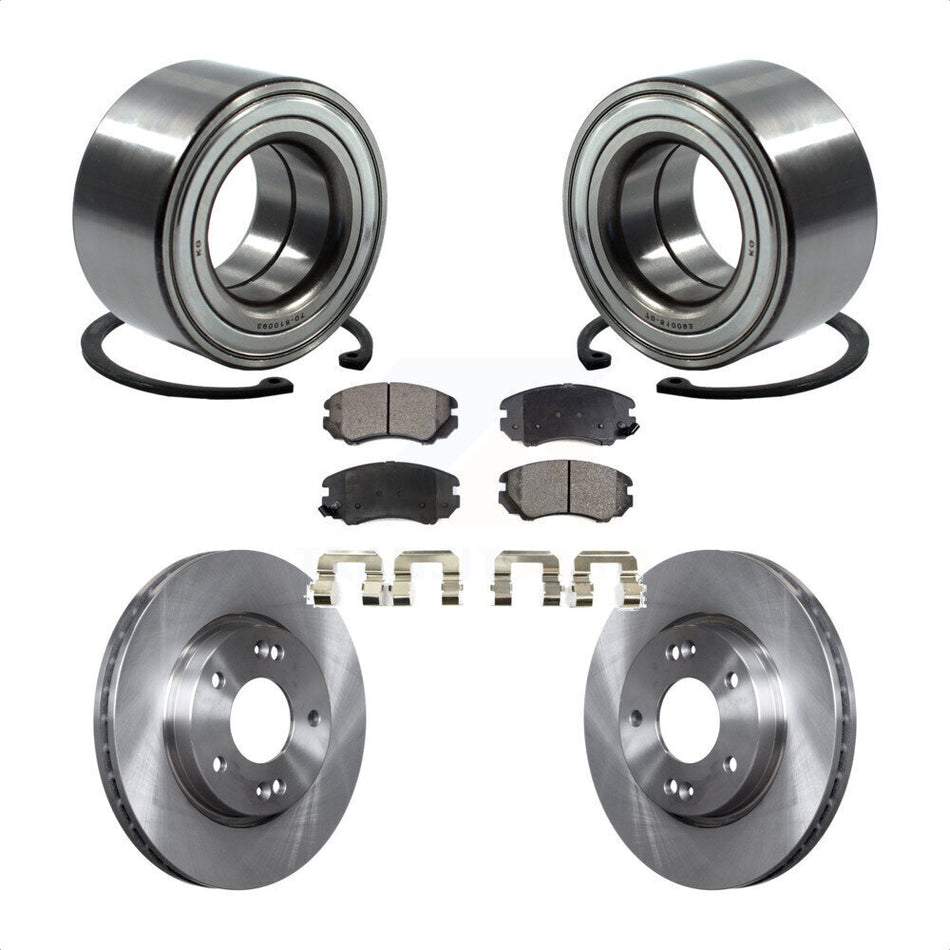 Front Wheel Bearing With Disc Brake Rotors And Ceramic Pads Kit For Hyundai Elantra KBB-100249