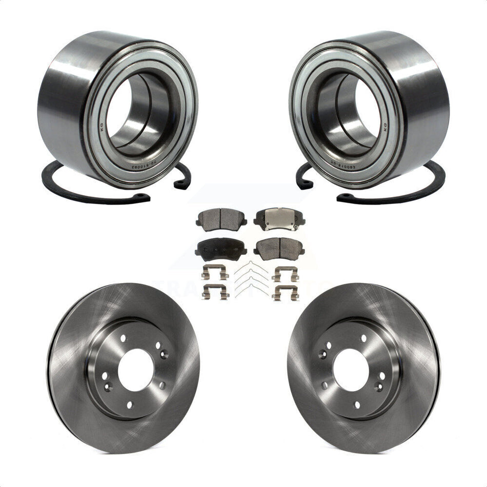 Front Wheel Bearing With Disc Brake Rotors And Ceramic Pads Kit For Kia Forte Hyundai Veloster Elantra GT Forte5 KBB-100257