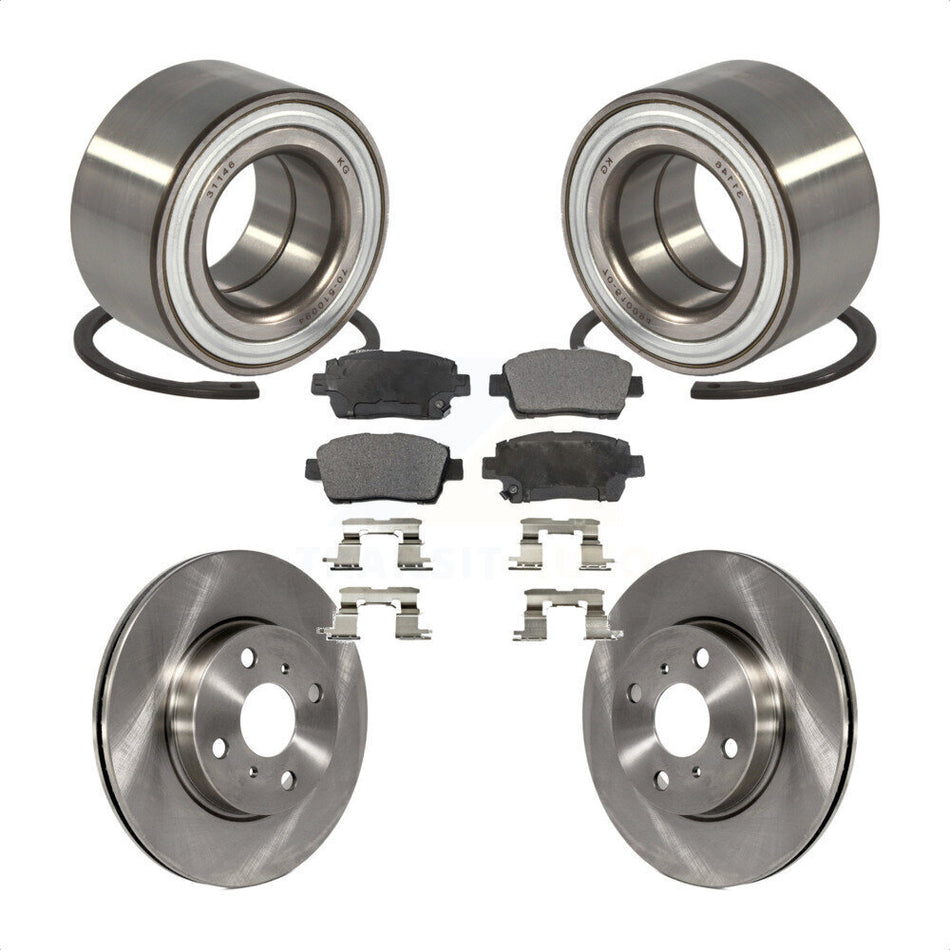 Front Wheel Bearing With Disc Brake Rotors And Ceramic Pads Kit For Scion iQ KBB-100265