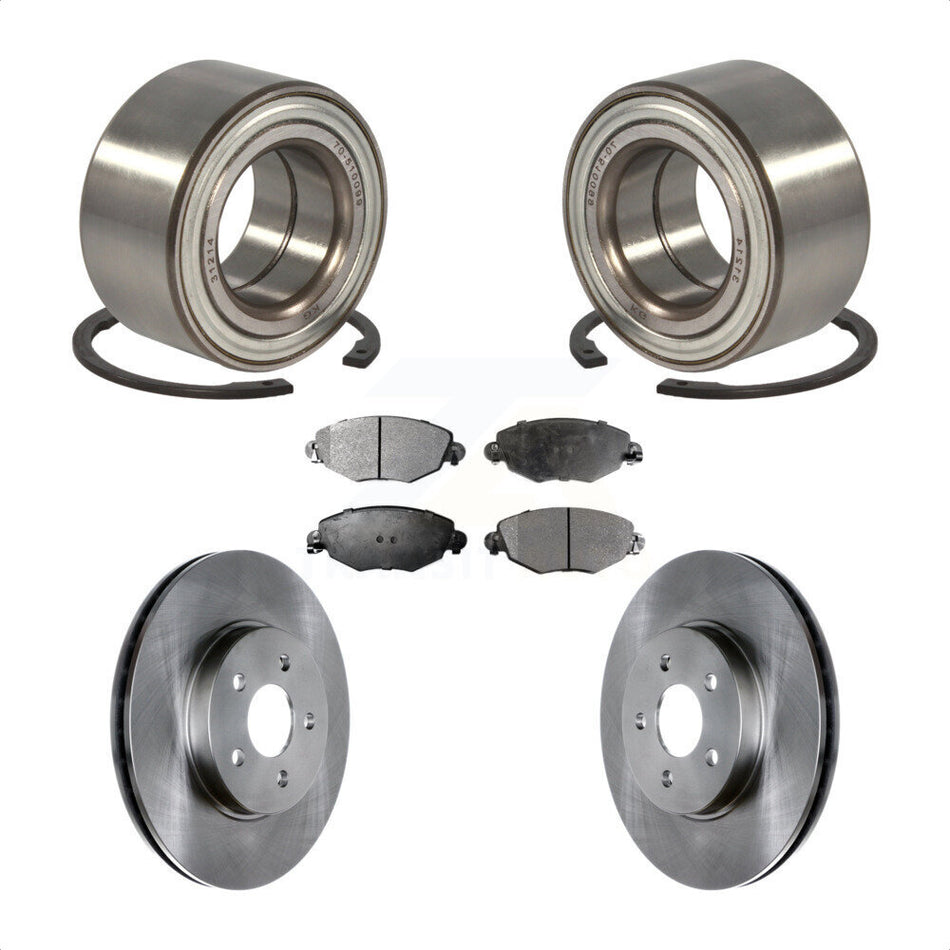 Front Wheel Bearing With Disc Brake Rotors And Ceramic Pads Kit For 2002-2008 Jaguar X-Type KBB-100278