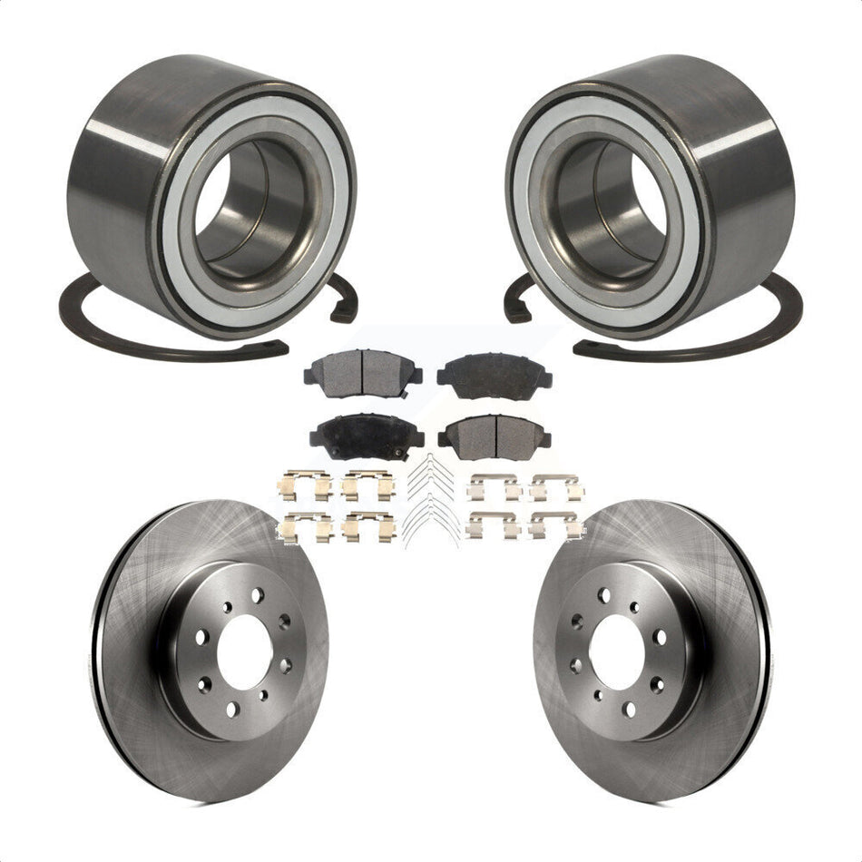 Front Wheel Bearing With Disc Brake Rotors And Ceramic Pads Kit For Honda Fit KBB-100284