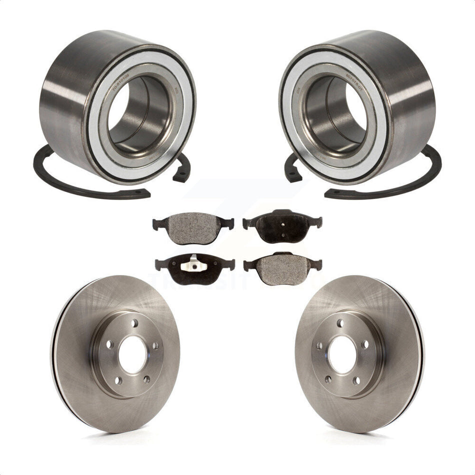 Front Wheel Bearing With Disc Brake Rotors And Ceramic Pads Kit For 2010-2013 Ford Connect KBB-100288