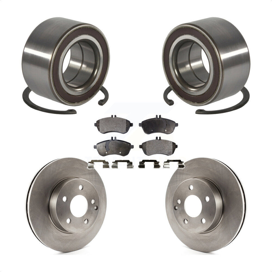 Front Wheel Bearing With Disc Brake Rotors And Ceramic Pads Kit For Mercedes-Benz C300 KBB-100291