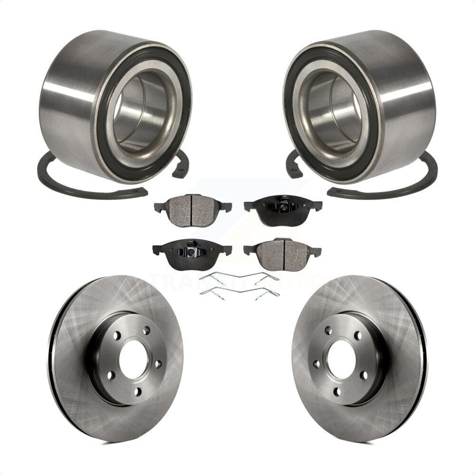 Front Wheel Bearing With Disc Brake Rotors And Ceramic Pads Kit For Ford Focus C-Max KBB-100293