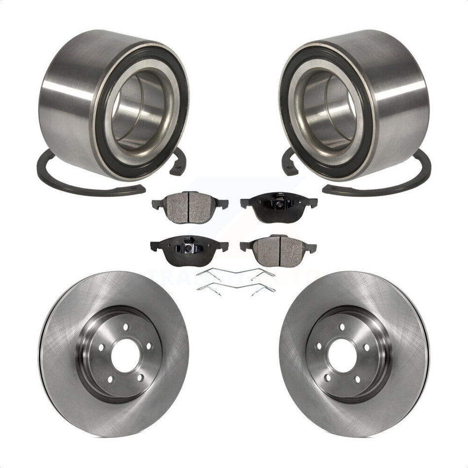 Front Wheel Bearing With Disc Brake Rotors And Ceramic Pads Kit For 2014 Ford Connect 104.8" wheel base KBB-100295