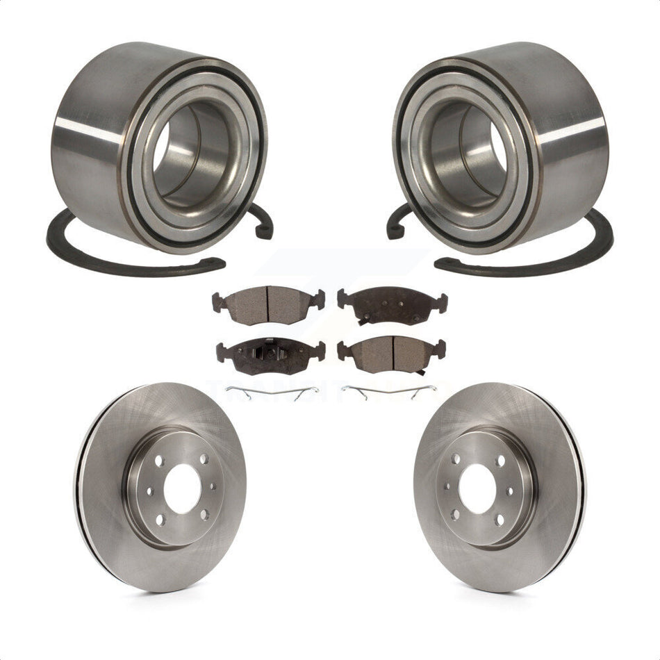 Front Wheel Bearing With Disc Brake Rotors And Ceramic Pads Kit For Fiat 500 KBB-100310