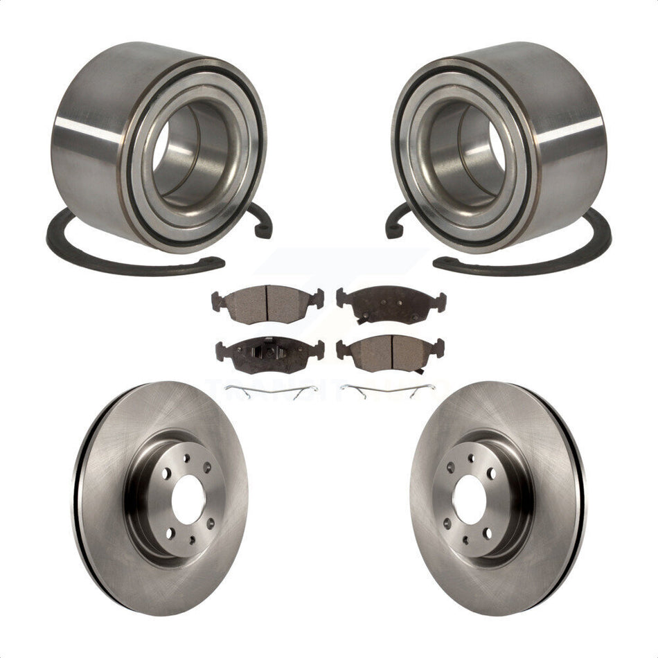 Front Wheel Bearing With Disc Brake Rotors And Ceramic Pads Kit For Fiat 500 KBB-100312