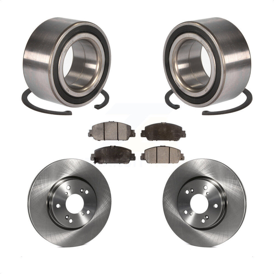 Front Wheel Bearing With Disc Brake Rotors And Ceramic Pads Kit For Honda Accord KBB-100326