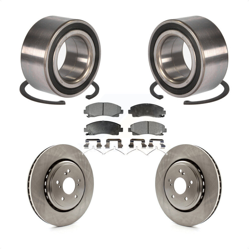 Front Wheel Bearing With Disc Brake Rotors And Ceramic Pads Kit For 2015-2019 Acura TLX KBB-100327