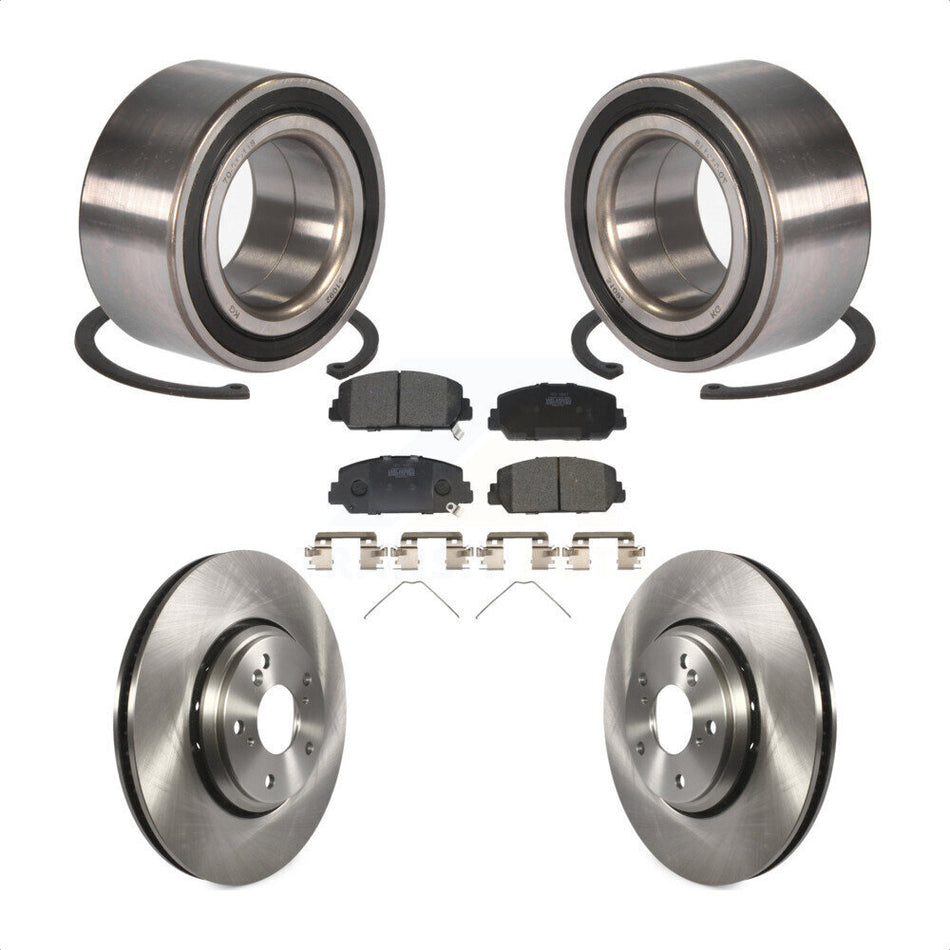 Front Wheel Bearing With Disc Brake Rotors And Ceramic Pads Kit For Honda Accord KBB-100329