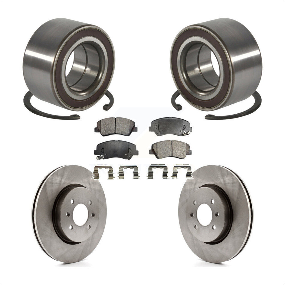 Front Wheel Bearing With Disc Brake Rotors And Ceramic Pads Kit For Kia Rio KBB-100336