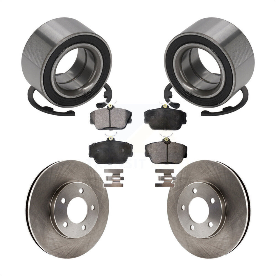 Front Wheel Bearing With Disc Brake Rotors And Ceramic Pads Kit For 1994-1995 Ford Taurus SHO KBB-100339