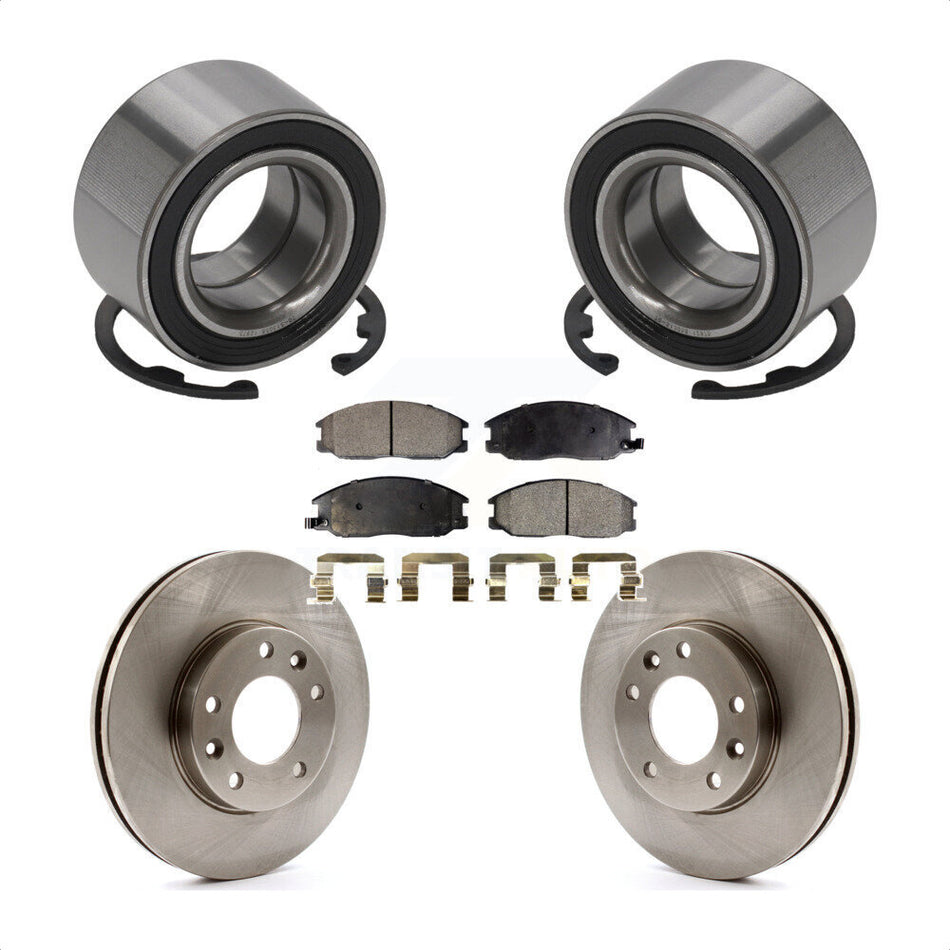 Front Wheel Bearing With Disc Brake Rotors And Ceramic Pads Kit For Kia Sedona KBB-100345