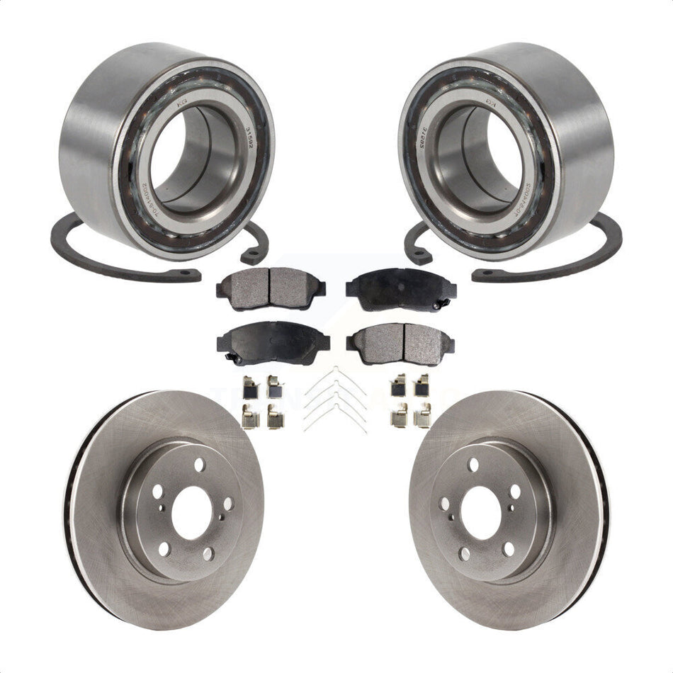 Front Wheel Bearing With Disc Brake Rotors And Ceramic Pads Kit For 1994-1997 Toyota Celica ST KBB-100355