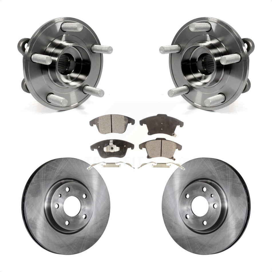 Front Hub Bearing Assembly With Disc Brake Rotors And Ceramic Pads Kit For Ford Fusion Lincoln MKZ KBB-100379