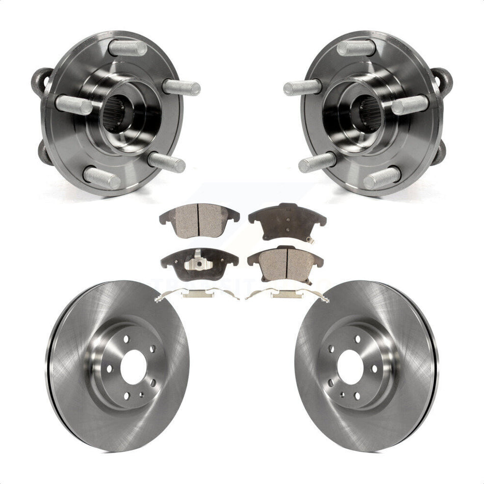 Front Hub Bearing Assembly With Disc Brake Rotors And Ceramic Pads Kit For Ford Fusion Lincoln MKZ KBB-100380
