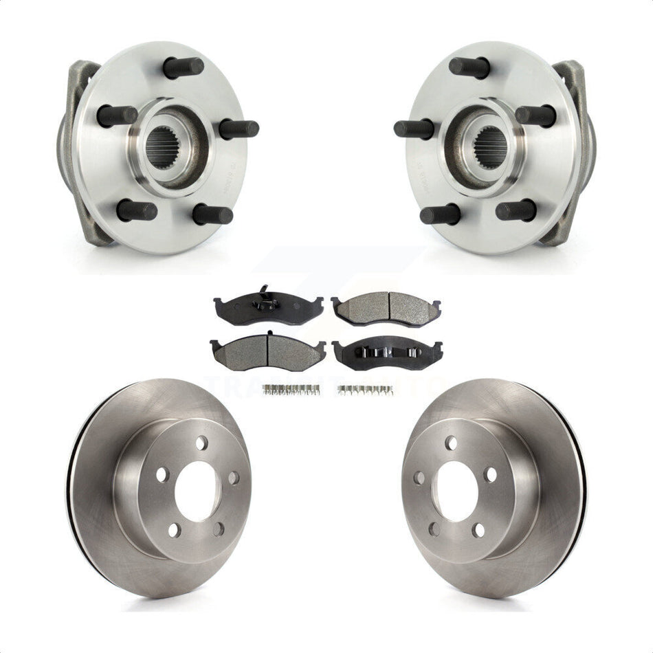 Front Hub Bearing Assembly With Disc Brake Rotors And Ceramic Pads Kit For Jeep Grand Wagoneer TJ KBB-100400
