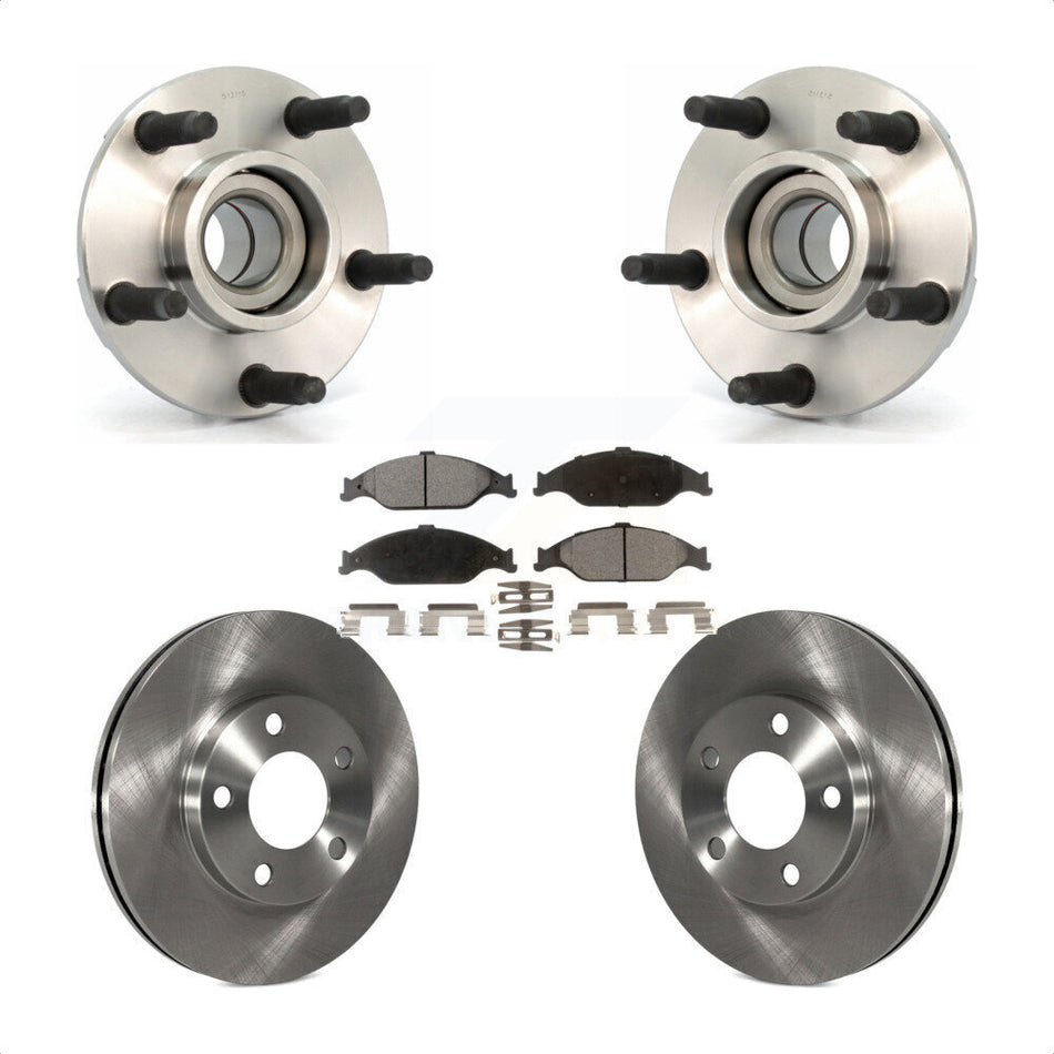 Front Hub Bearing Assembly With Disc Brake Rotors And Ceramic Pads Kit For Ford Mustang KBB-100408