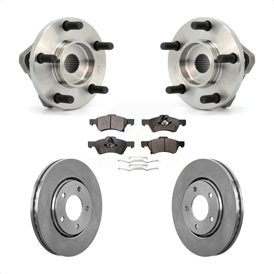 Front Hub Bearing Assembly With Disc Brake Rotors And Ceramic Pads Kit For Dodge Caravan Chrysler Voyager KBB-100430