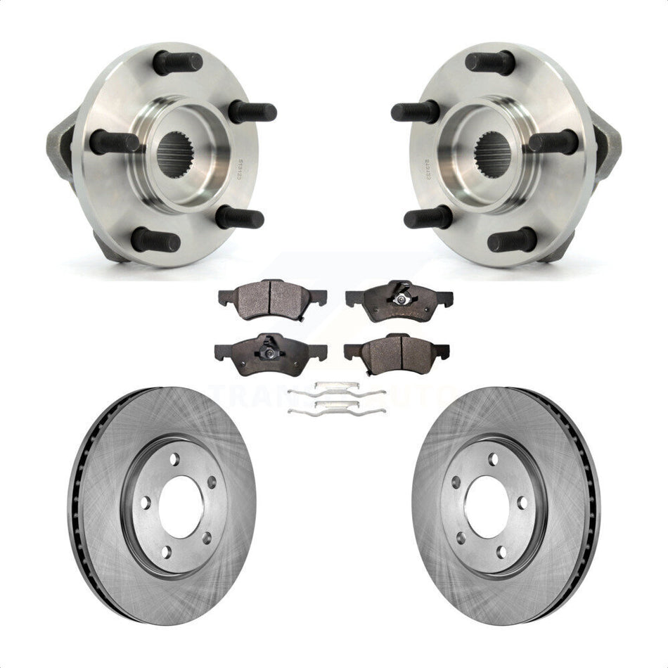 Front Hub Bearing Assembly With Disc Brake Rotors And Ceramic Pads Kit For Dodge Grand Caravan Chrysler Town & Country KBB-100432