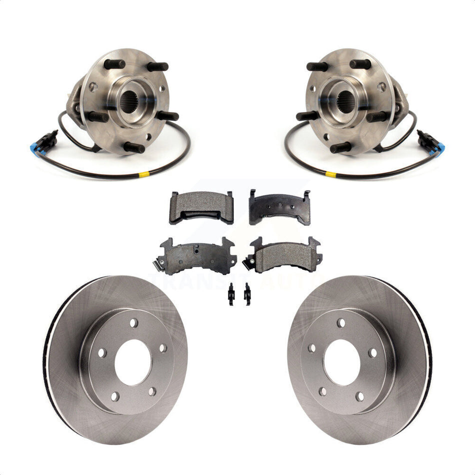 Front Hub Bearing Assembly With Disc Brake Rotors And Ceramic Pads Kit For 1997-1997 Chevrolet S10 GMC Sonoma Integral Sensor 4WD KBB-100433