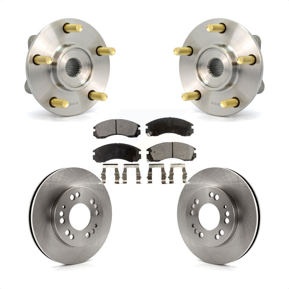 Front Hub Bearing Assembly Disc Brake Rotor And Ceramic Pads Kit For 1998 Eagle Talon AWD KBB-100444
