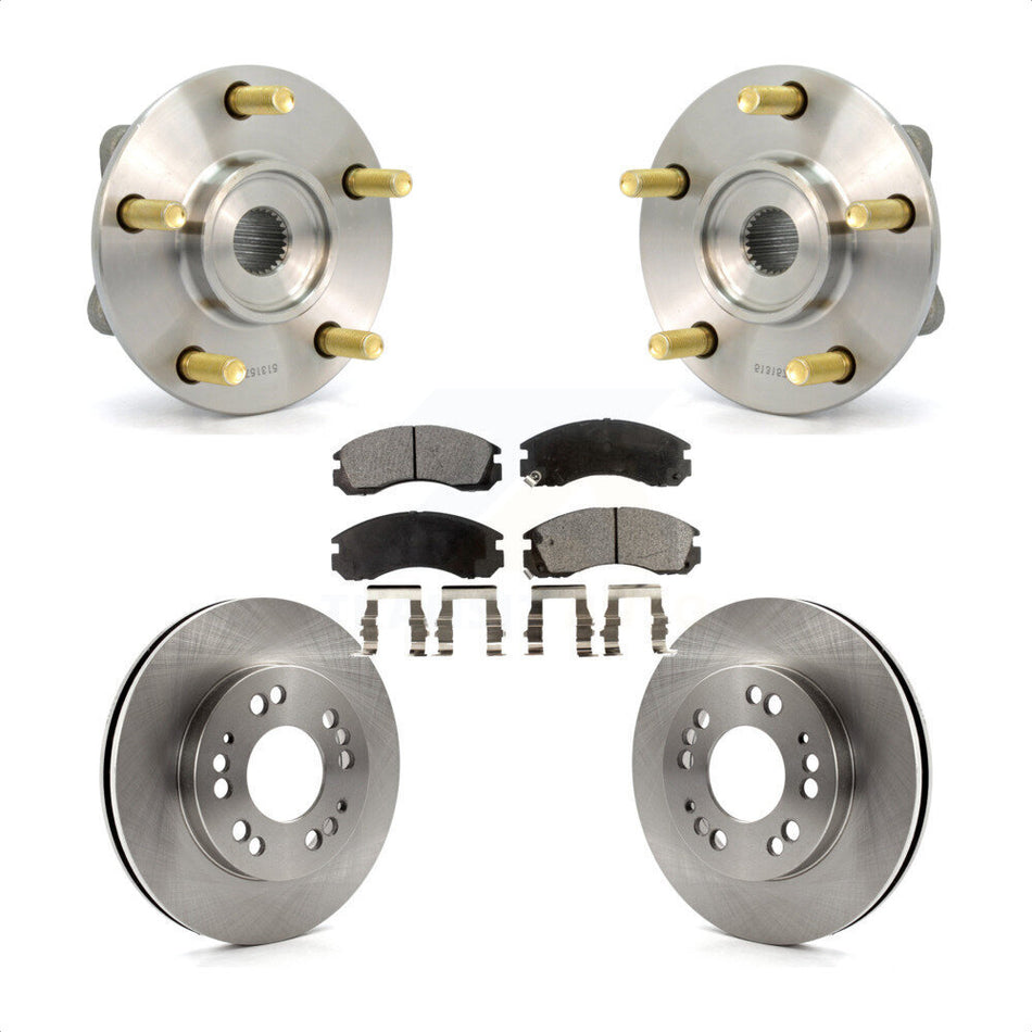 Front Hub Bearing Assembly Disc Brake Rotor And Ceramic Pads Kit For 1998 Eagle Talon AWD KBB-100444