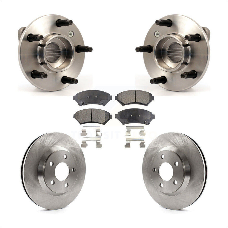 Front Hub Bearing Assembly With Disc Brake Rotors And Ceramic Pads Kit For 2005-2005 Chevrolet Impala Monte Carlo From Chassis/VIN #59143076 Non-ABS KBB-100455