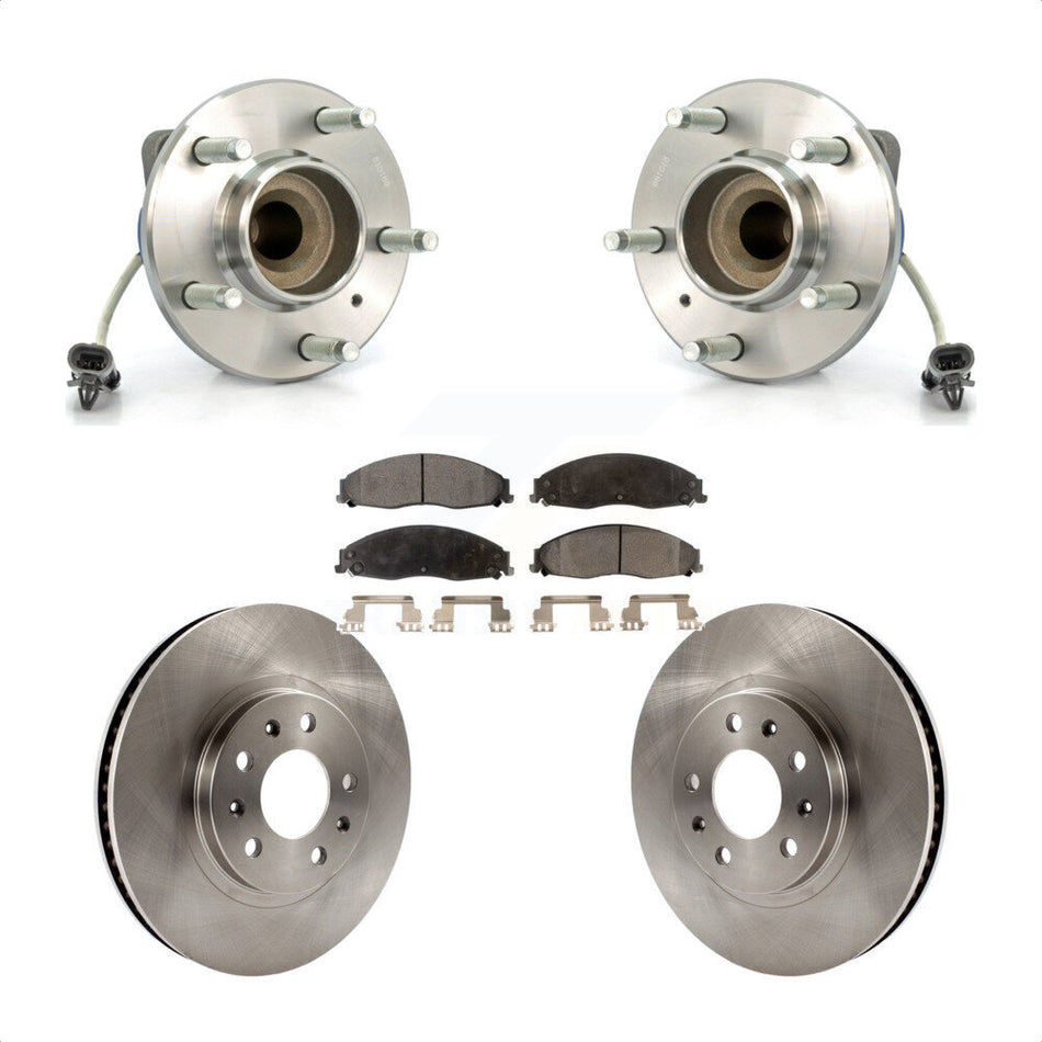 Front Hub Bearing Assembly With Disc Brake Rotors And Ceramic Pads Kit For Cadillac CTS Standard Suspension KBB-100462