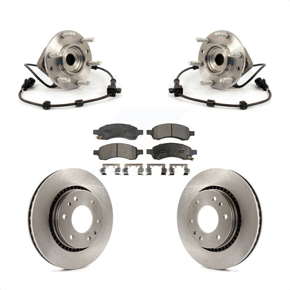 Front Hub Bearing Assembly With Disc Brake Rotors And Ceramic Pads Kit For Chevrolet Trailblazer GMC Envoy Buick Rainier Isuzu Ascender KBB-100467