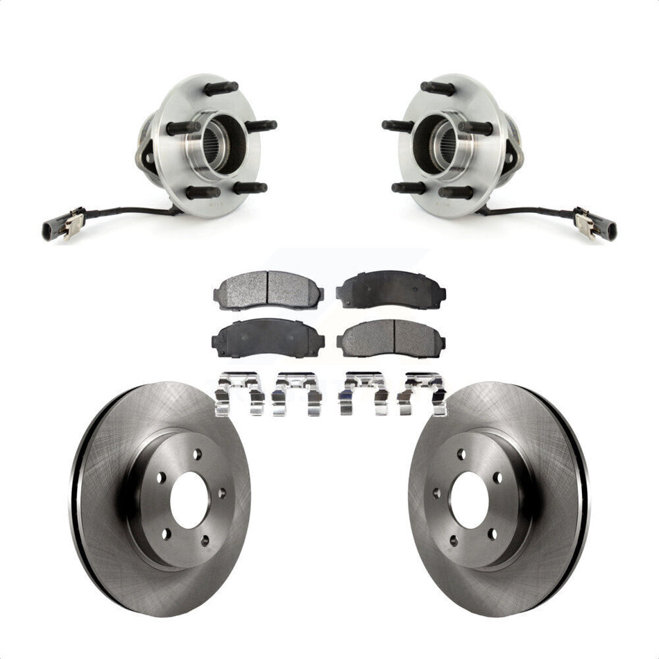 Front Hub Bearing Assembly With Disc Brake Rotors And Ceramic Pads Kit For Saturn Vue Chevrolet Equinox Pontiac Torrent KBB-100469